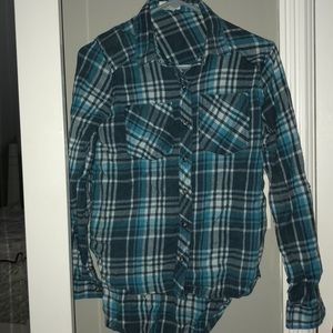 Shades of blue draping flannel